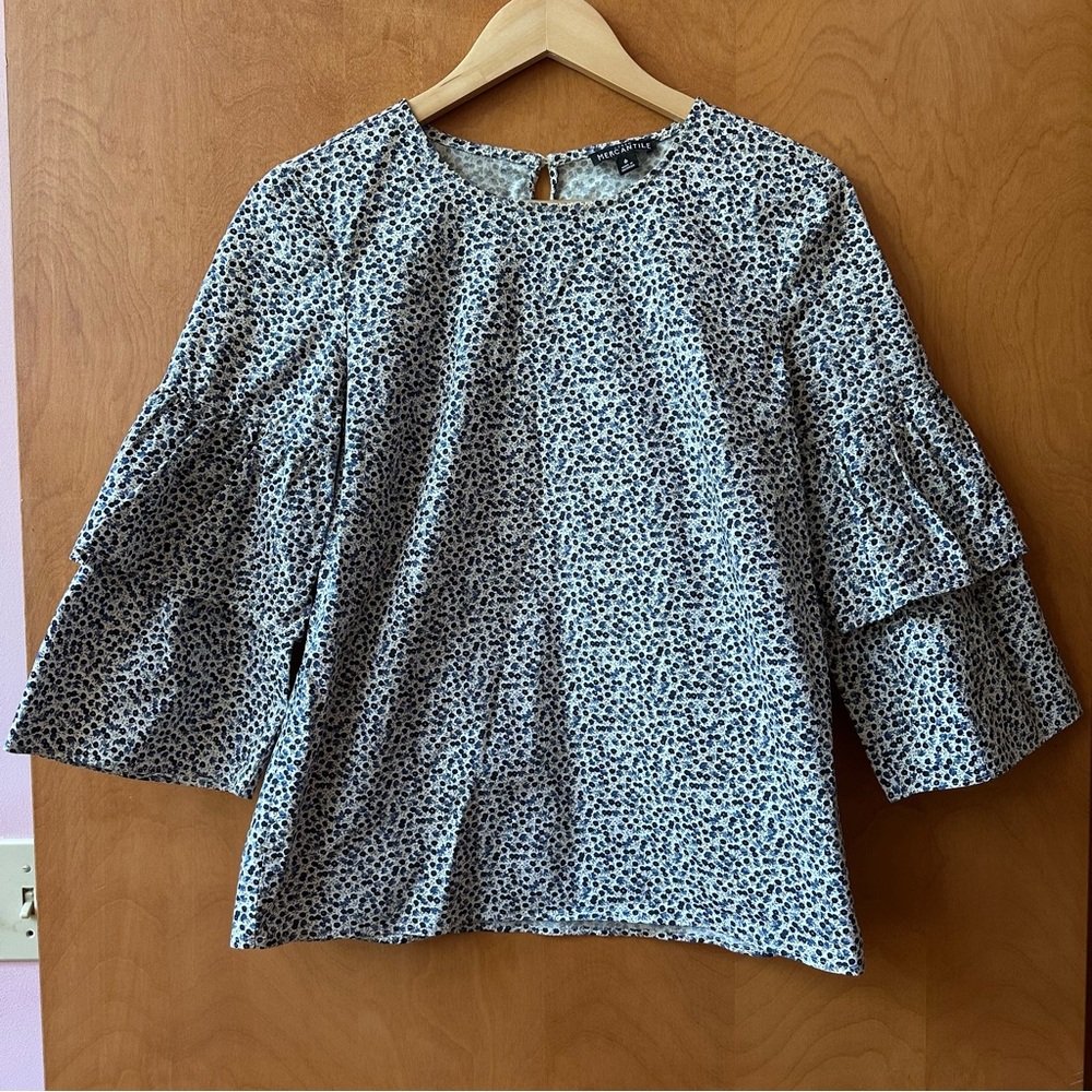 J. Crew Factory Ruffled Bell Sleeve Blouse